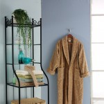 Sculptured solid velour bathrobes and towels