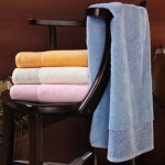 Solid towels with fancy border